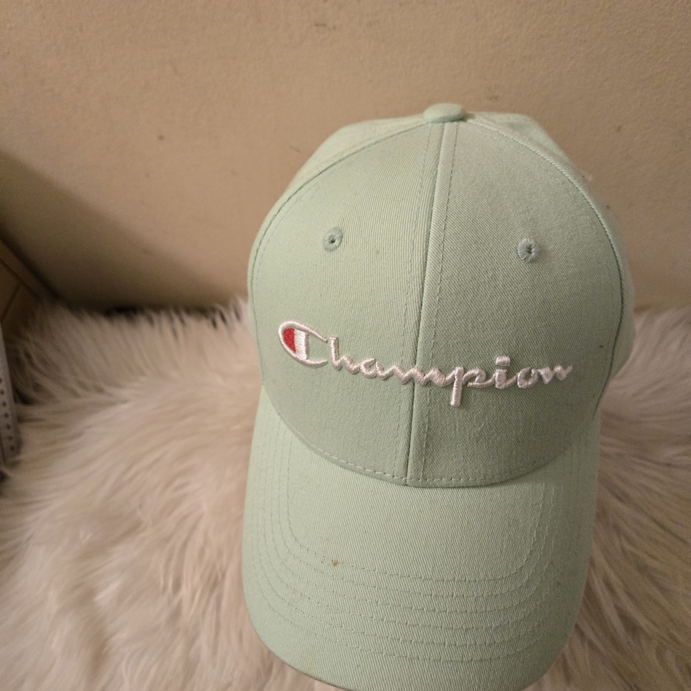Unisex Champion Mint Green Script Logo Baseball Cap